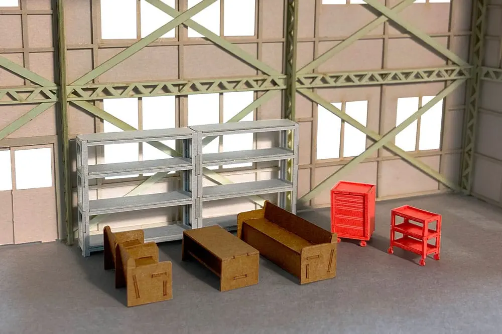 Original Illustration 1/80 Paper Model Kit 1/80 Factoryinterior Set (re-run) 3 cm product photo