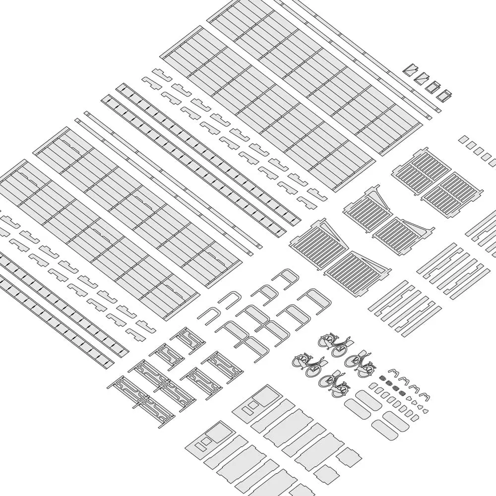 Original Illustration 1/80 Paper Model Kit Town Corner Accessory Series Vol.1 26 cm product photo