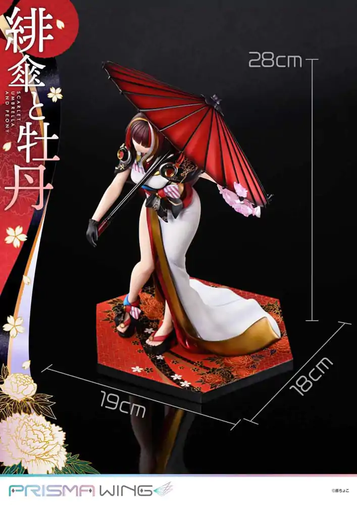 Original Illustration by Fuzichoco Prisma Wing PVC Statue 1/7 Scarlet Umbrella And Peony Deluxe Version 32 cm termékfotó