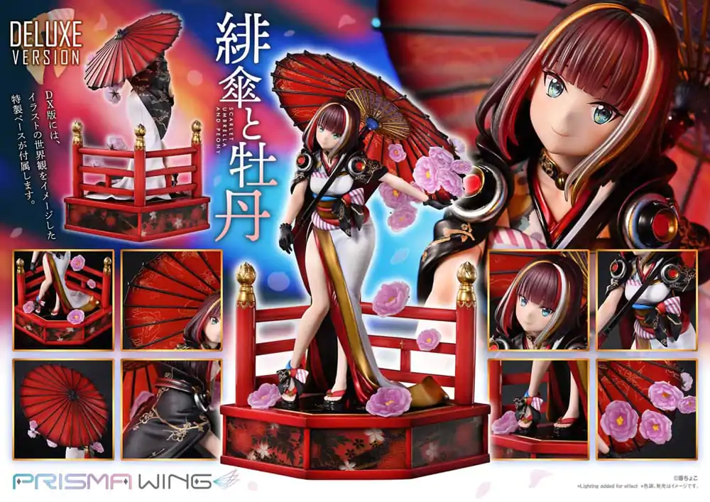 Original Illustration by Fuzichoco Prisma Wing PVC Statue 1/7 Scarlet Umbrella And Peony Deluxe Version 32 cm termékfotó