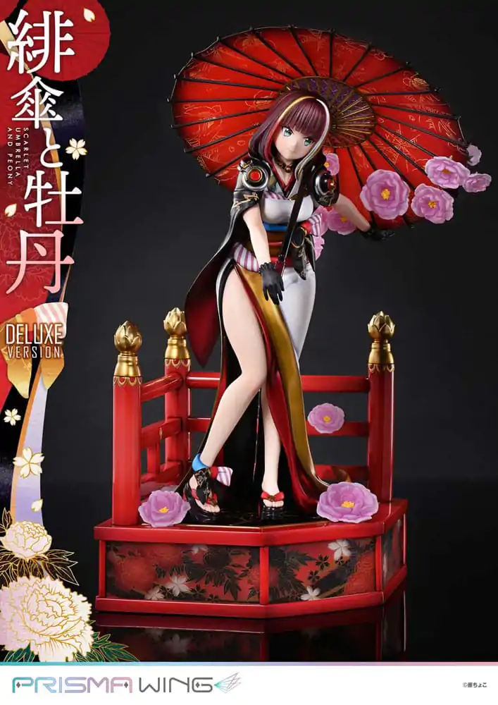 Original Illustration by Fuzichoco Prisma Wing PVC Statue 1/7 Scarlet Umbrella And Peony Deluxe Version 32 cm termékfotó