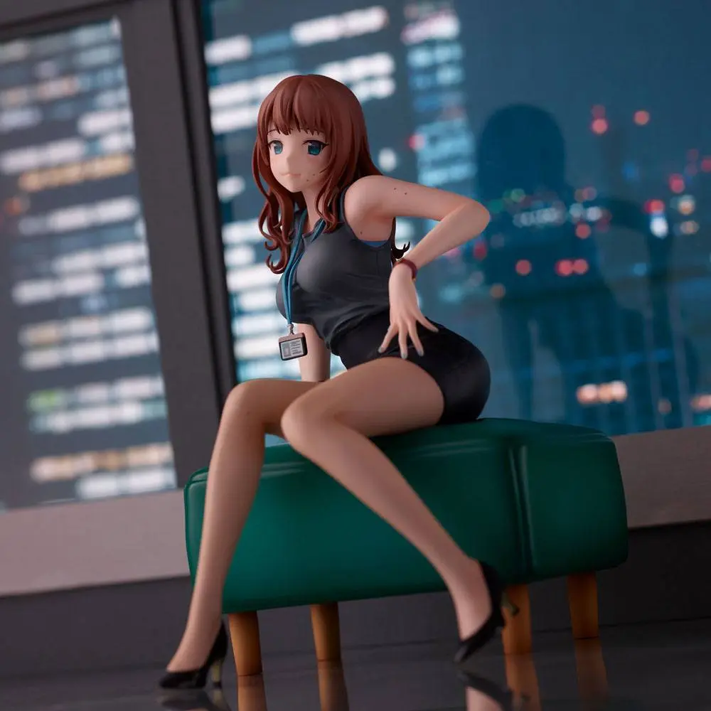 Original Illustration PVC Statue Doshima Illustration Senior Office Lady With Many Moles 23 cm product photo