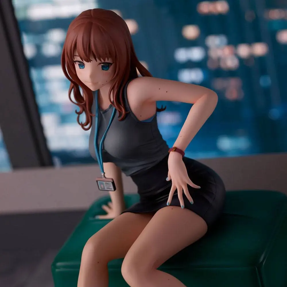 Original Illustration PVC Statue Doshima Illustration Senior Office Lady With Many Moles 23 cm product photo