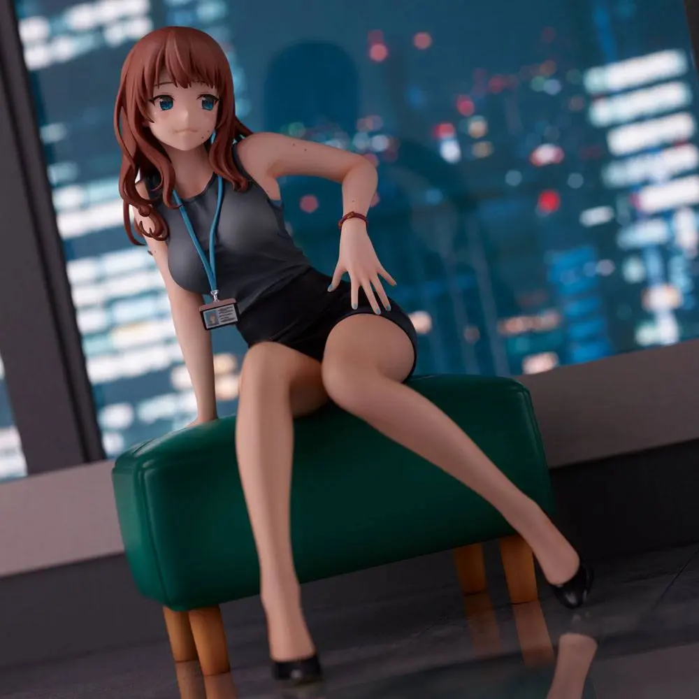 Original Illustration PVC Statue Doshima Illustration Senior Office Lady With Many Moles 23 cm product photo