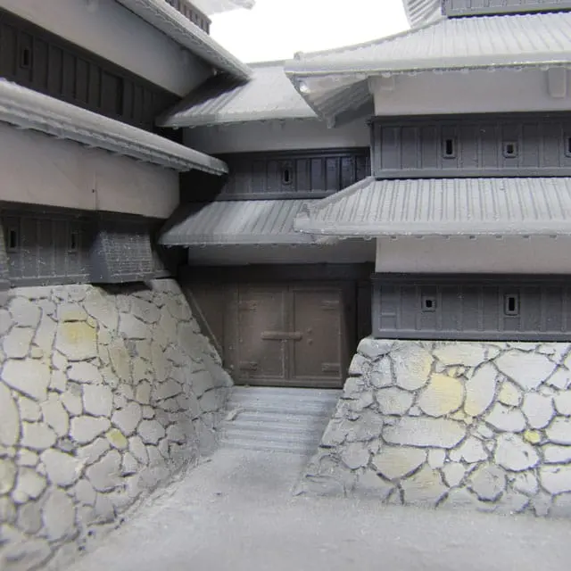 Original Illustration Plastic Kit National treasure Matsumoto Castle (third-run) 18 cm product photo