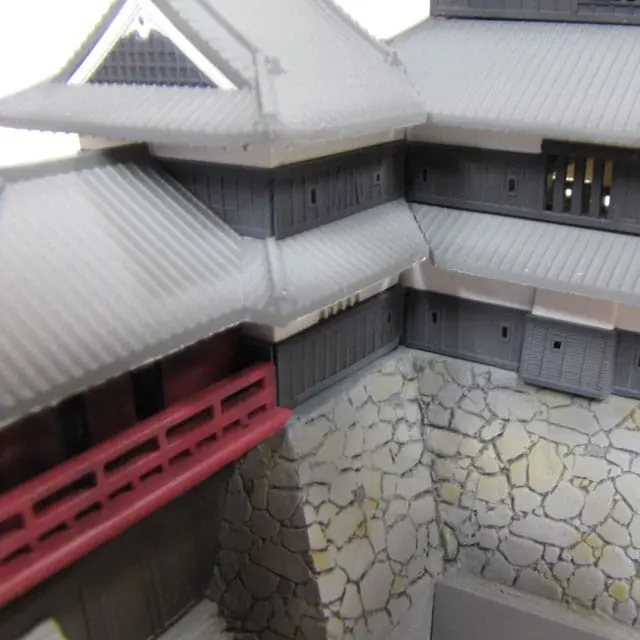 Original Illustration Plastic Kit National treasure Matsumoto Castle (third-run) 18 cm product photo
