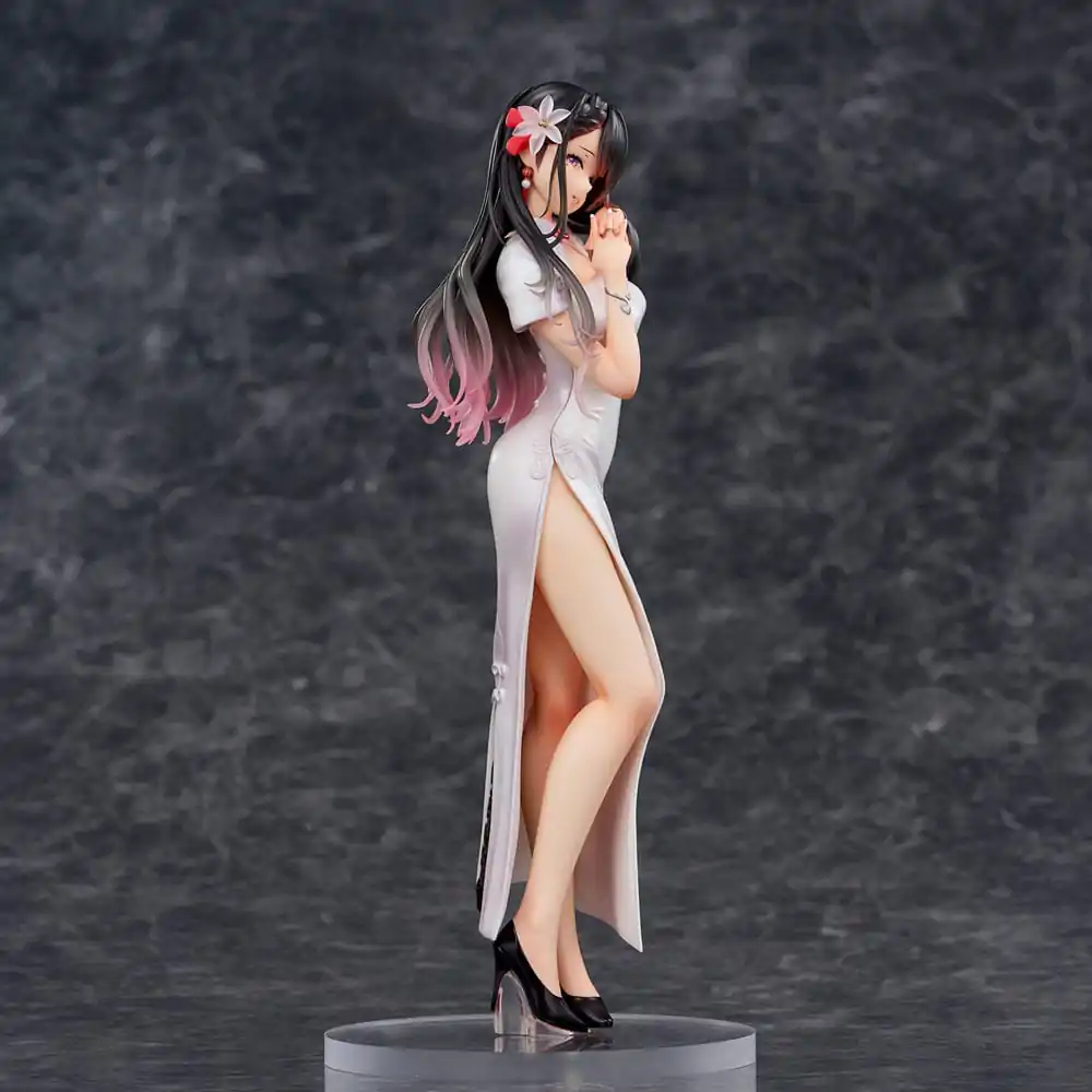 Original Illustration PVC Statue Mai Okuma illustration Healing-type white chinese dress lady 26 cm product photo