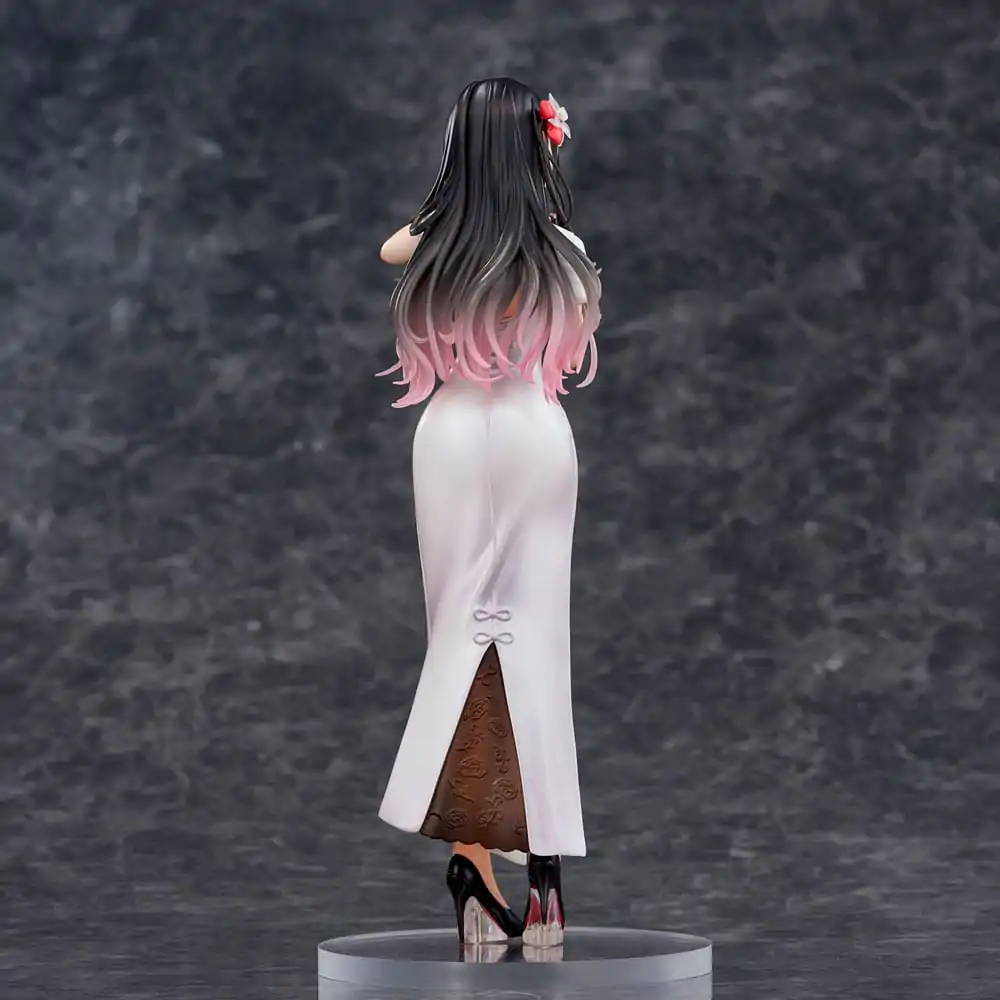 Original Illustration PVC Statue Mai Okuma illustration Healing-type white chinese dress lady 26 cm product photo