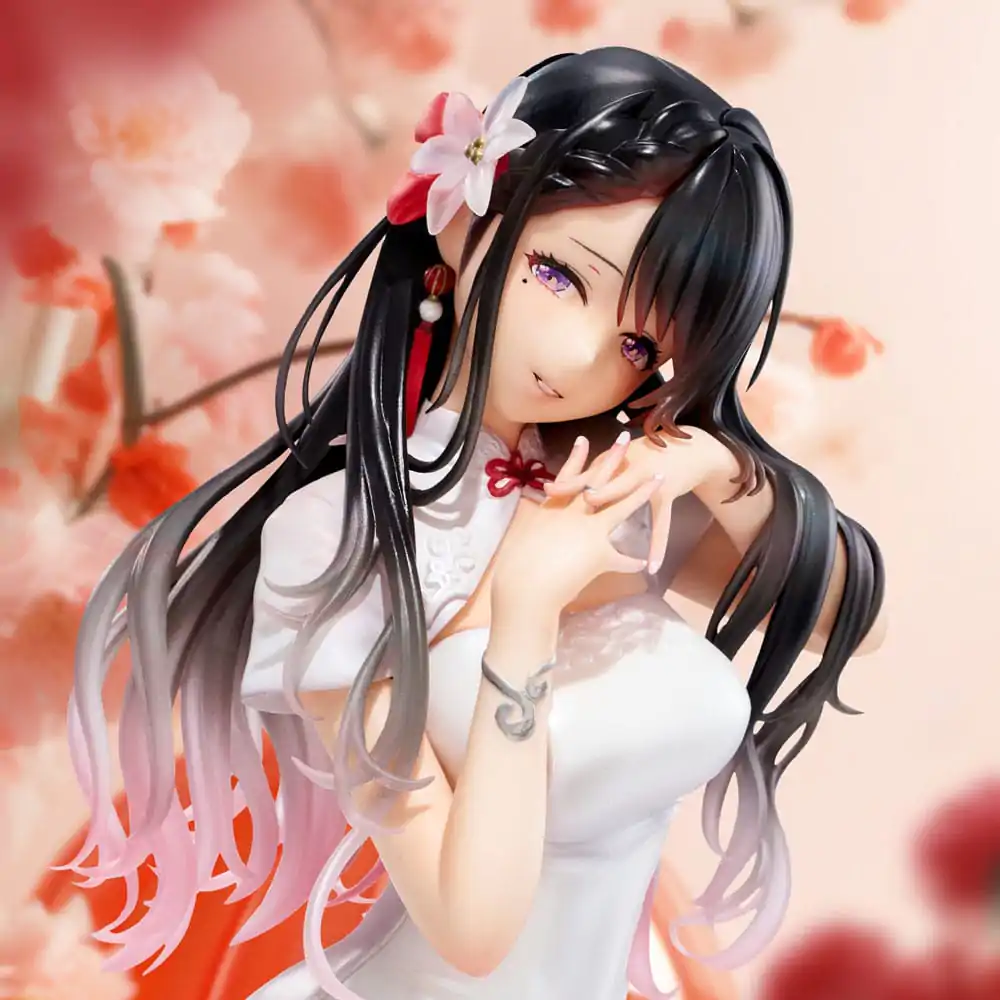 Original Illustration PVC Statue Mai Okuma illustration Healing-type white chinese dress lady 26 cm product photo