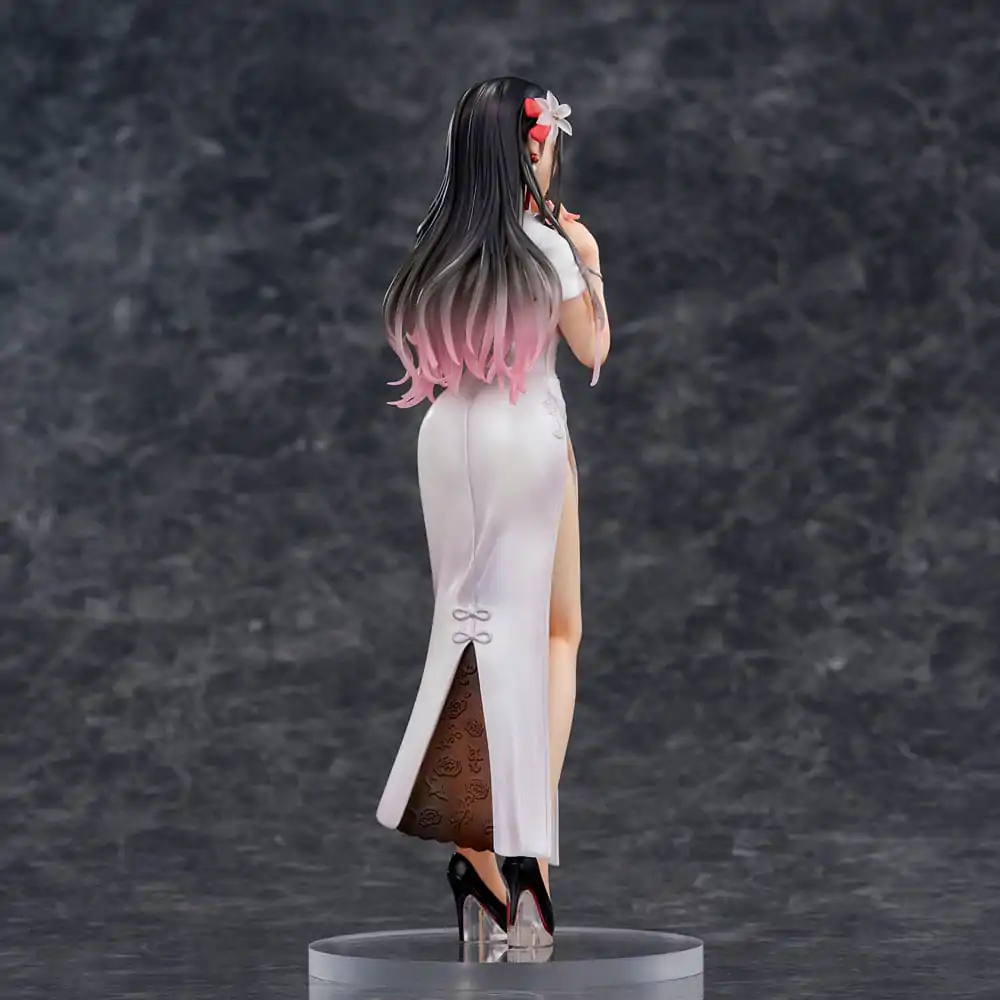 Original Illustration PVC Statue Mai Okuma illustration Healing-type white chinese dress lady 26 cm product photo