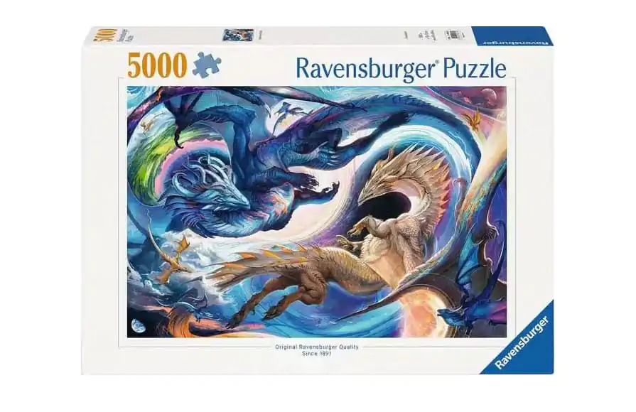 Original Ravensburger Quality Jigsaw Puzzle Gigantic dragon festival at day and night (5000 pieces) product photo