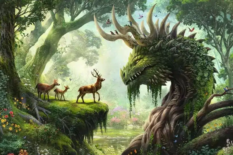 Original Ravensburger Quality Jigsaw Puzzle The forest dragon awakens (3000 pieces) product photo