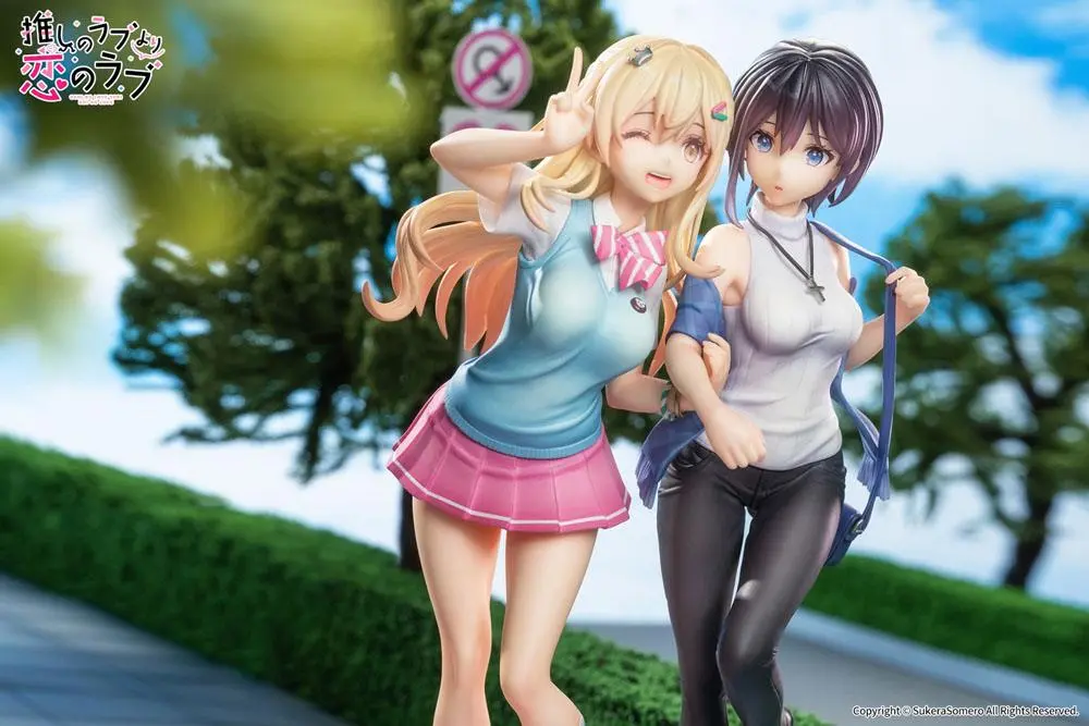 OshiRabu: Waifus Over Husbandos Statue 2-Pack 1/7 Ren Furutachi &amp; Akuru Hayahoshi 23 cm product photo