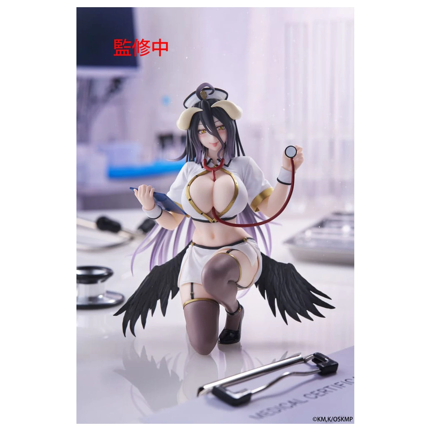 Overlord PVC Statue Desktop Cute Figure Albedo Nurse Ver. Renewal 13 cm      product photo
