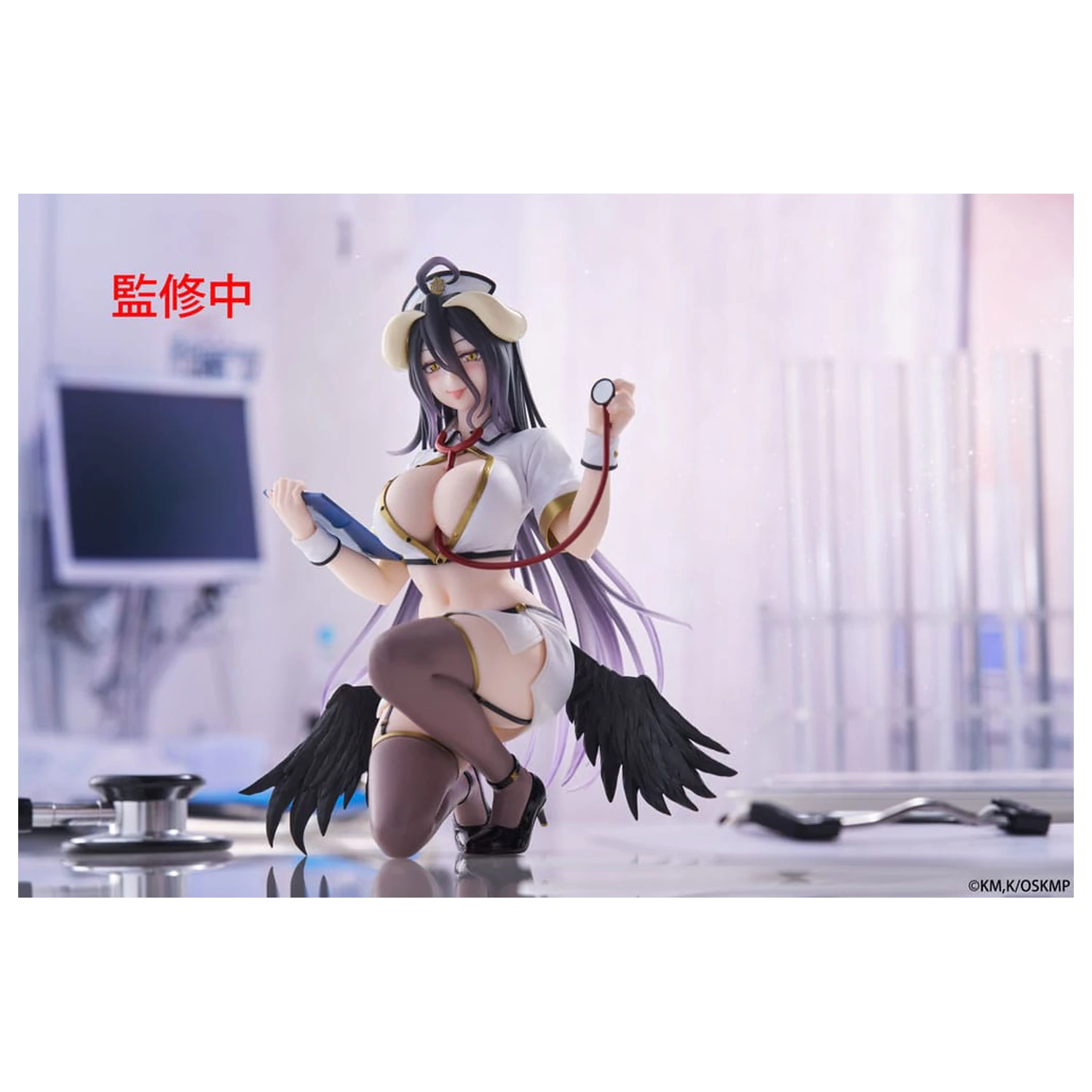 Overlord PVC Statue Desktop Cute Figure Albedo Nurse Ver. Renewal 13 cm      product photo