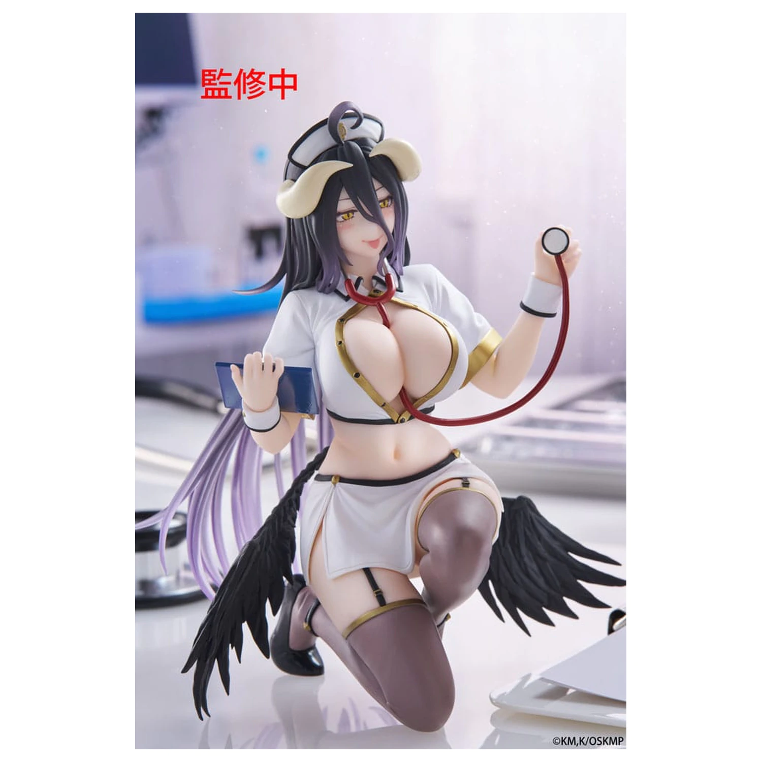 Overlord PVC Statue Desktop Cute Figure Albedo Nurse Ver. Renewal 13 cm      product photo