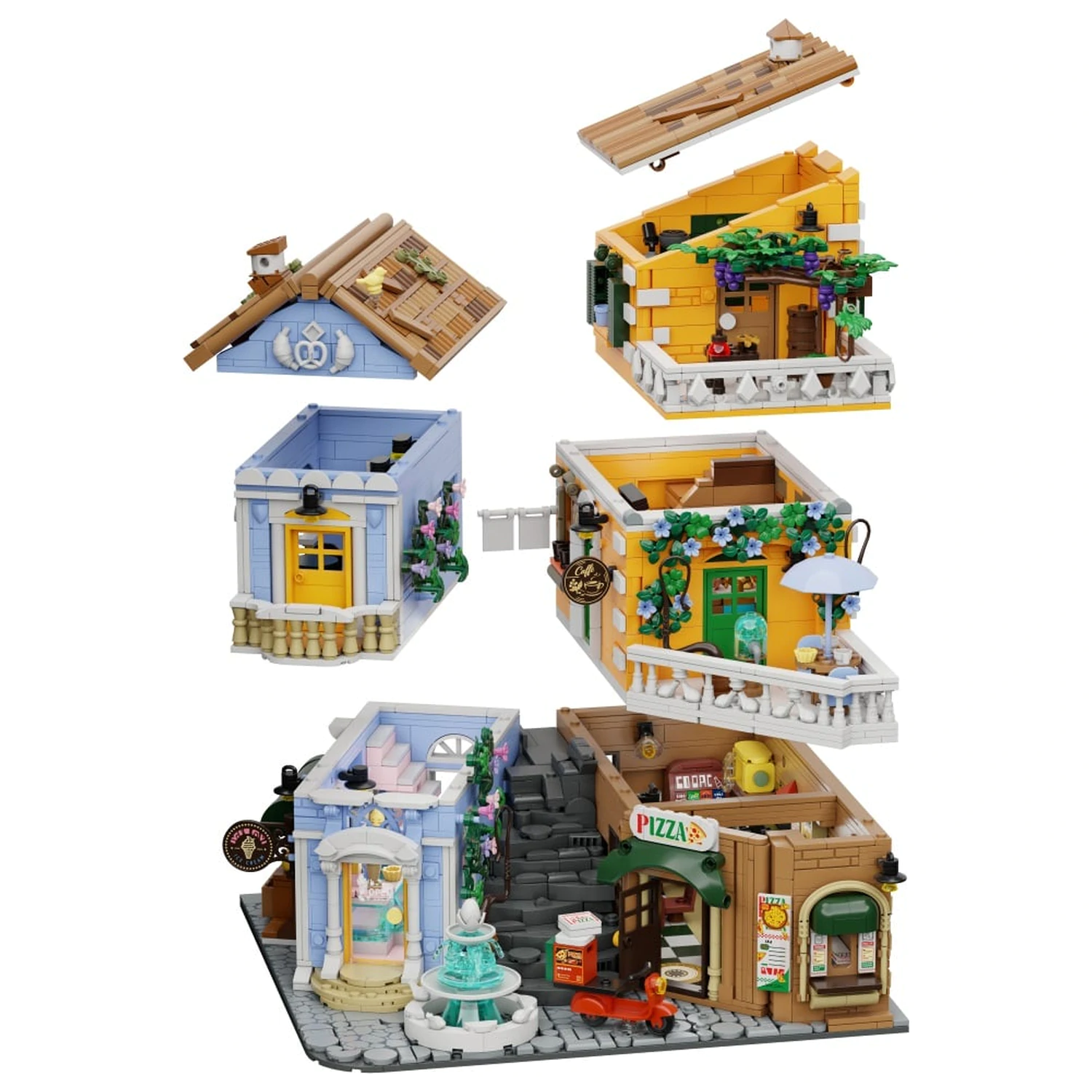 PANTASY Italian Street Corner Building Block 2892 pcs product photo