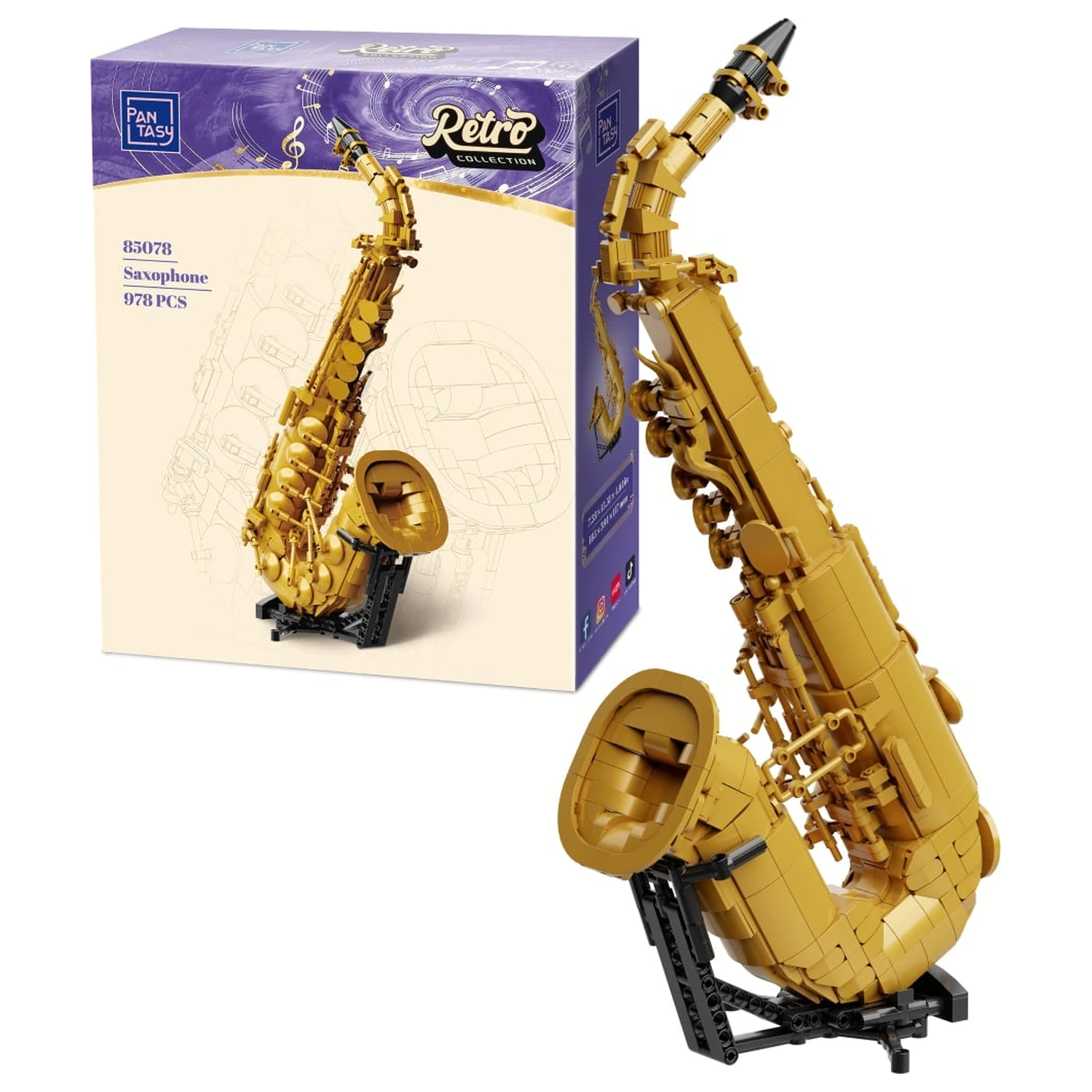 PANTASY Saxophone Building Block 978 pcs product photo