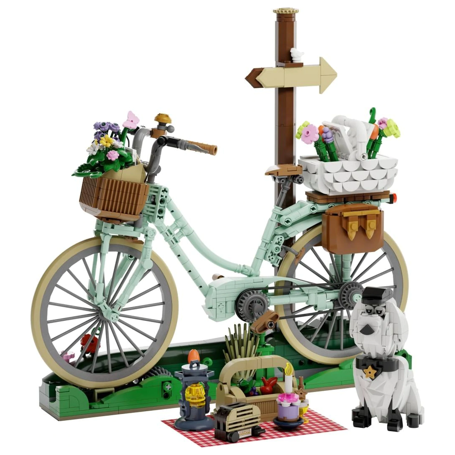 Pantasy Spring Picnic Bicycle Building block 1079 pcs product photo