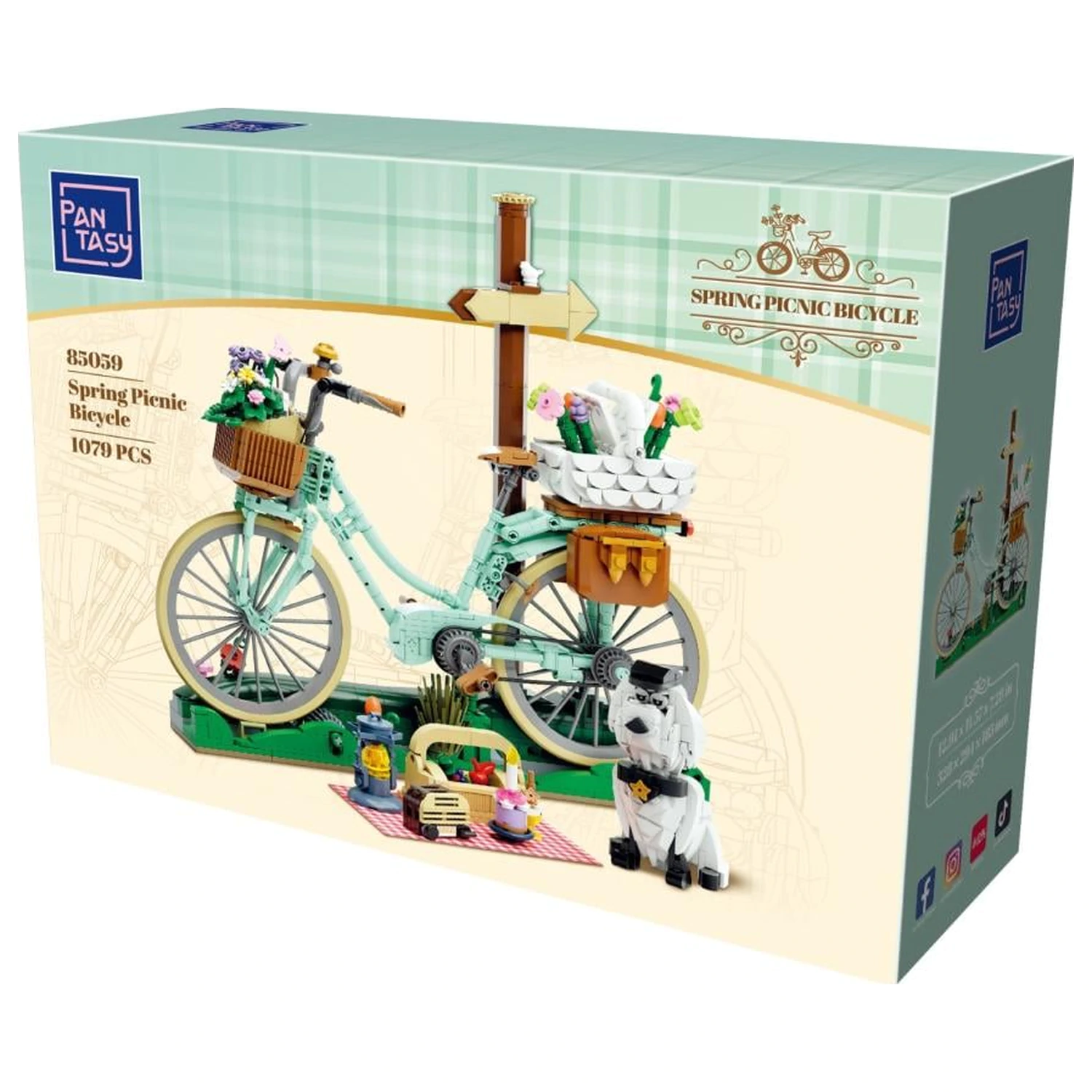 Pantasy Spring Picnic Bicycle Building block 1079 pcs product photo