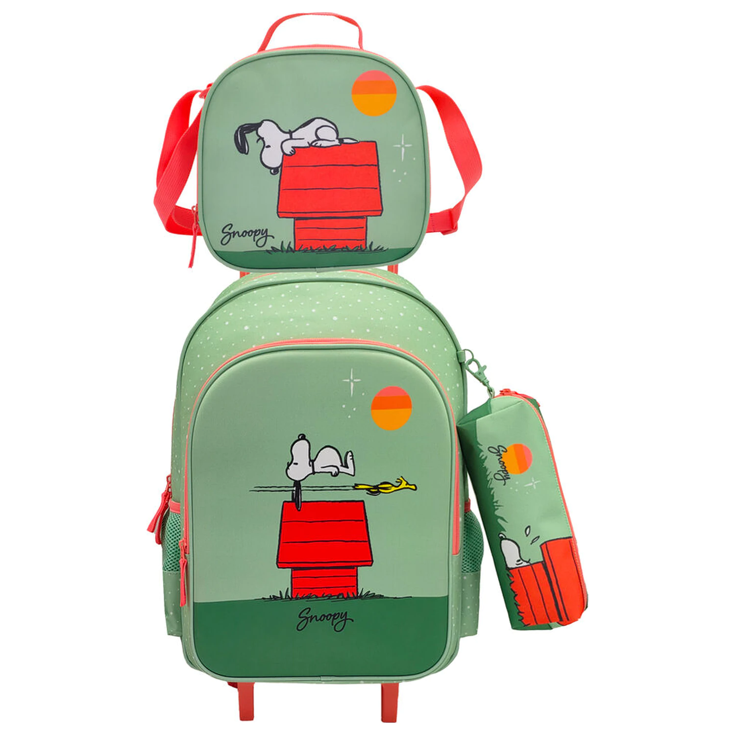Panuts Snoopy Trolley set + pencil case + lunch bag product photo