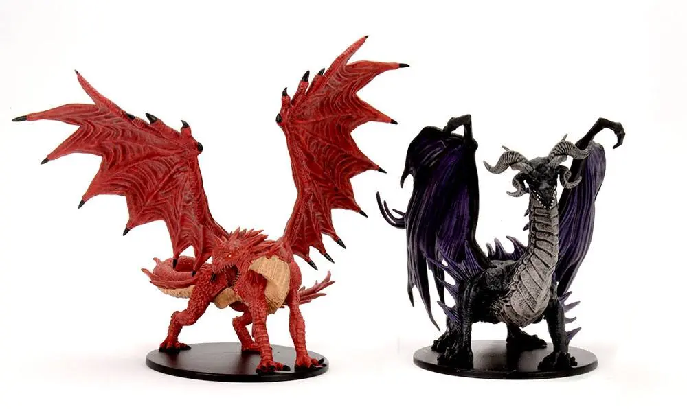 Pathfinder Battles City of Lost Omens pre-painted Premium Miniatures 2-Pack Adult Red &amp; Black Dragon product photo