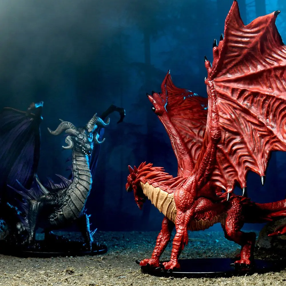 Pathfinder Battles City of Lost Omens pre-painted Premium Miniatures 2-Pack Adult Red &amp; Black Dragon product photo