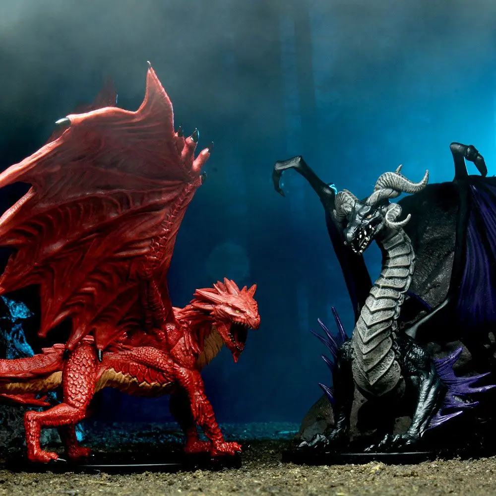 Pathfinder Battles City of Lost Omens pre-painted Premium Miniatures 2-Pack Adult Red &amp; Black Dragon product photo