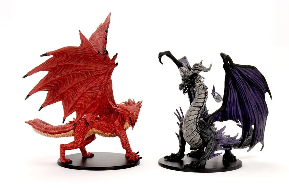 Pathfinder Battles City of Lost Omens pre-painted Premium Miniatures 2-Pack Adult Red &amp; Black Dragon product photo