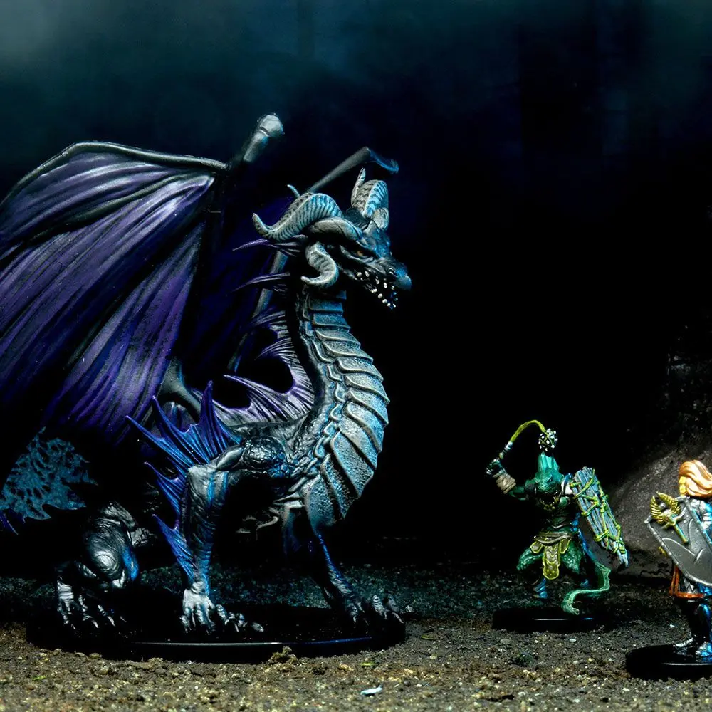 Pathfinder Battles City of Lost Omens pre-painted Premium Miniatures 2-Pack Adult Red &amp; Black Dragon product photo