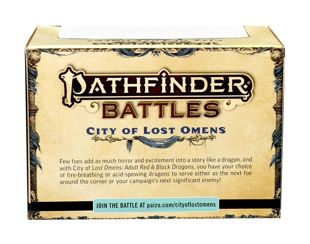 Pathfinder Battles City of Lost Omens pre-painted Premium Miniatures 2-Pack Adult Red &amp; Black Dragon product photo