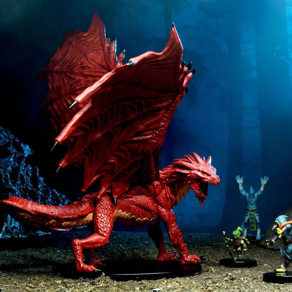 Pathfinder Battles City of Lost Omens pre-painted Premium Miniatures 2-Pack Adult Red &amp; Black Dragon product photo