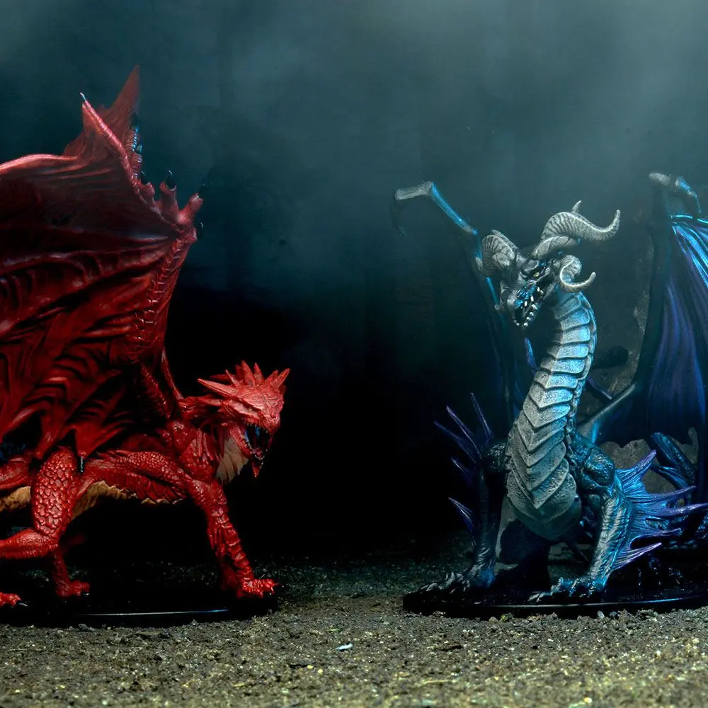 Pathfinder Battles City of Lost Omens pre-painted Premium Miniatures 2-Pack Adult Red &amp; Black Dragon product photo