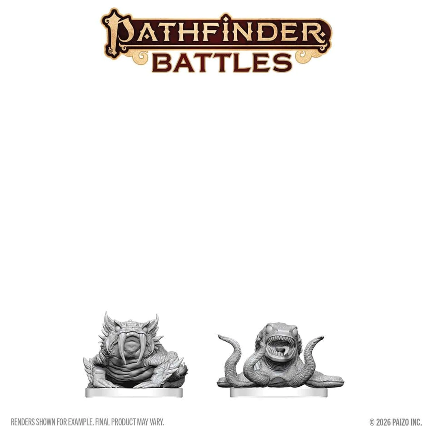 Pathfinder Battles Deep Cuts Unpainted Miniature Bogwid & Slurk 13 cm product photo