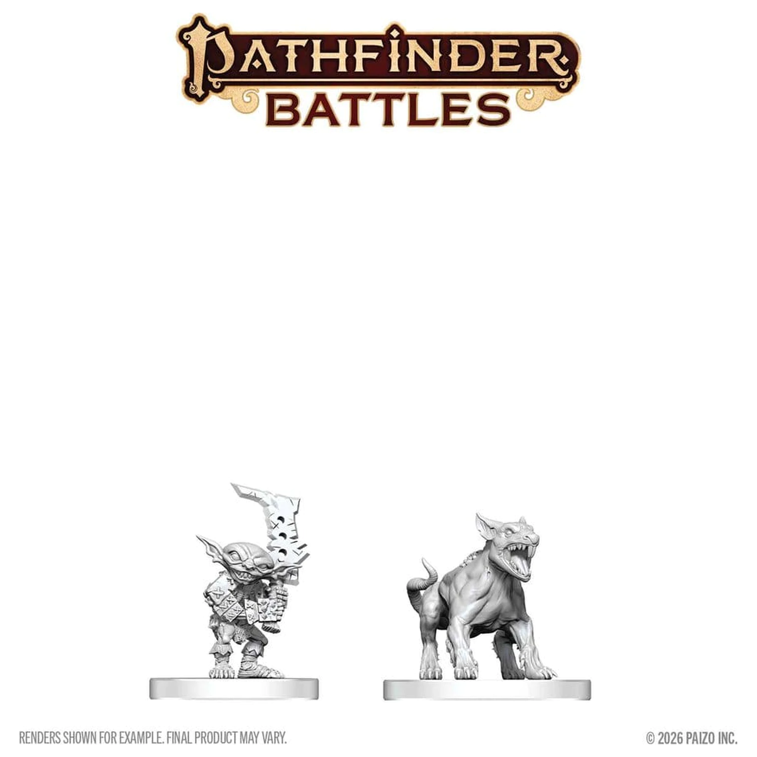 Pathfinder Battles Deep Cuts Unpainted Miniature Goblin Commando & Goblin Dog 13 cm product photo