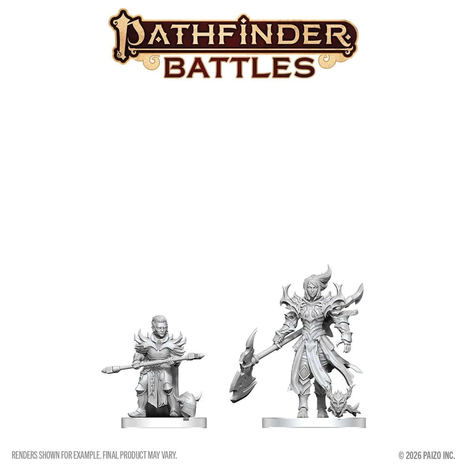 Pathfinder Battles Deep Cuts Unpainted Miniature Pyre & Godclaw Hellknights 14 cm product photo