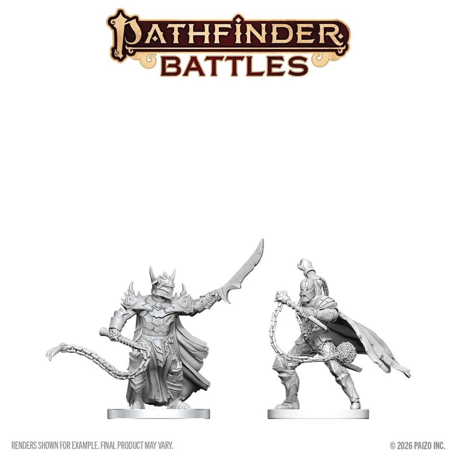 Pathfinder Battles Deep Cuts Unpainted Miniature Scourge & Chain Hellknights 14 cm product photo