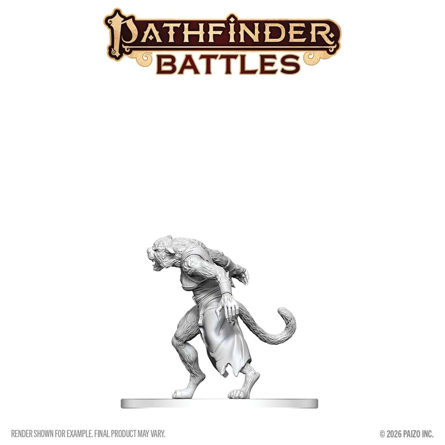 Pathfinder Battles Deep Cuts Unpainted Miniature Weretiger 13 cm product photo