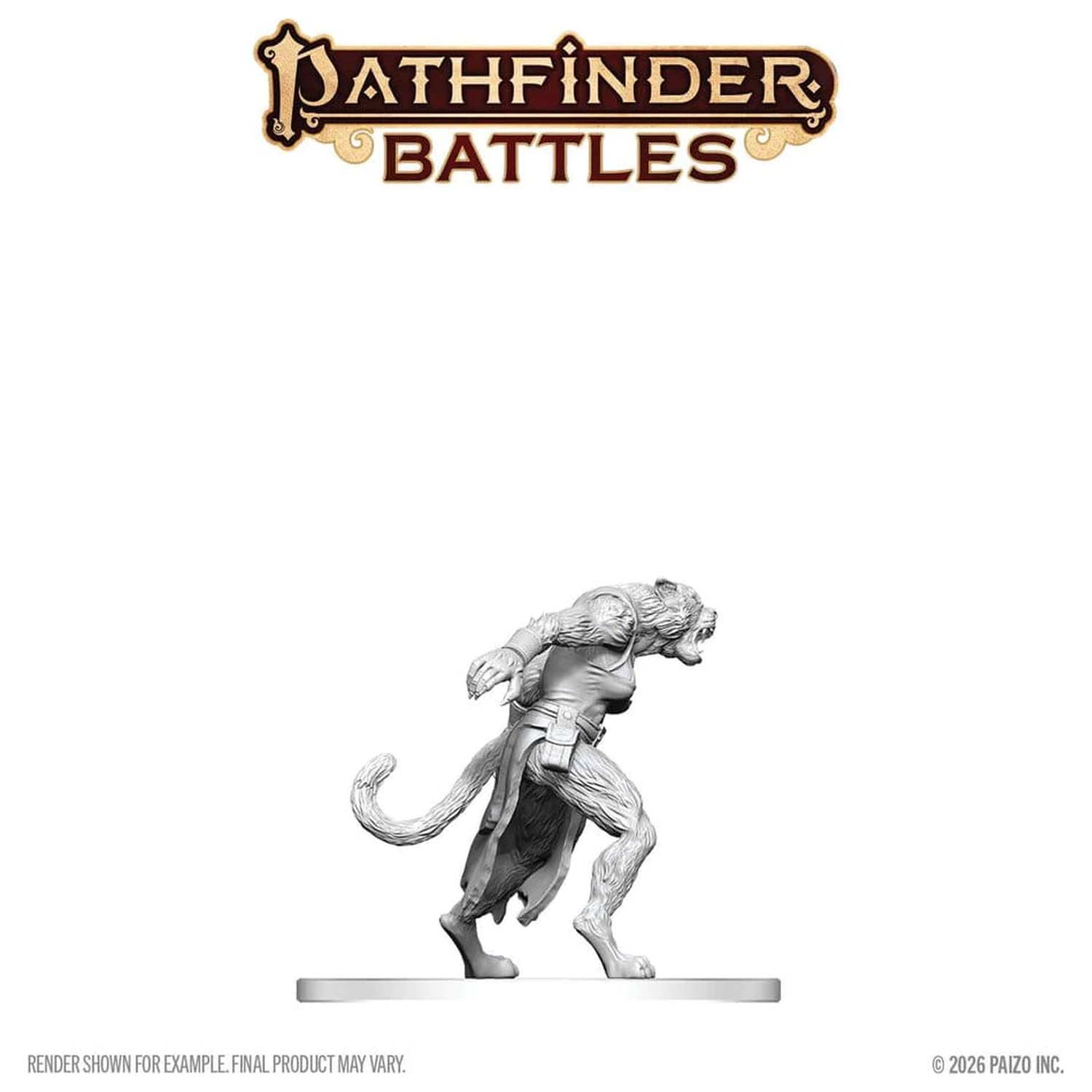 Pathfinder Battles Deep Cuts Unpainted Miniature Weretiger 13 cm product photo