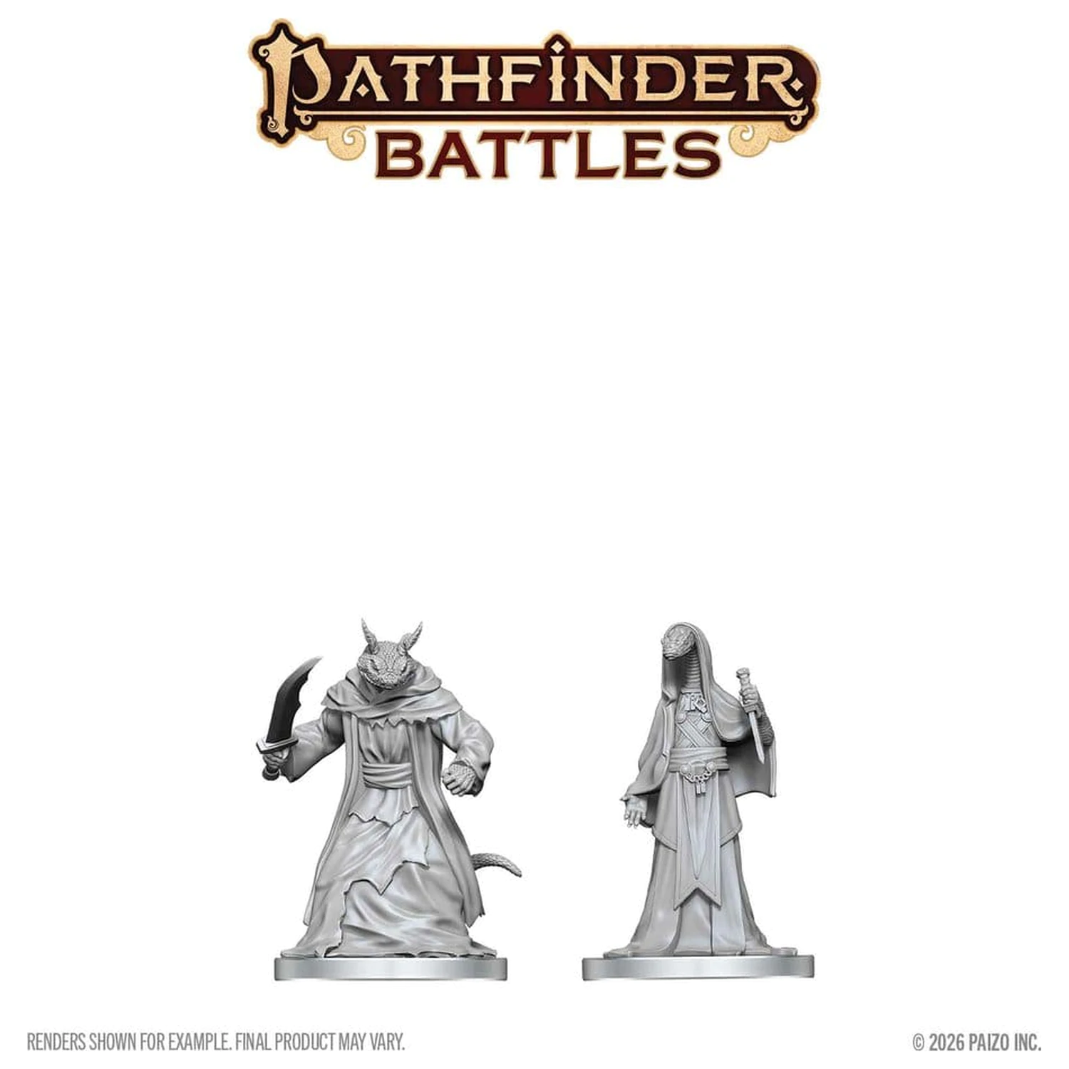 Pathfinder Battles Deep Cuts Unpainted Miniature Zyss & Aapoph Serpentfolk 13 cm product photo