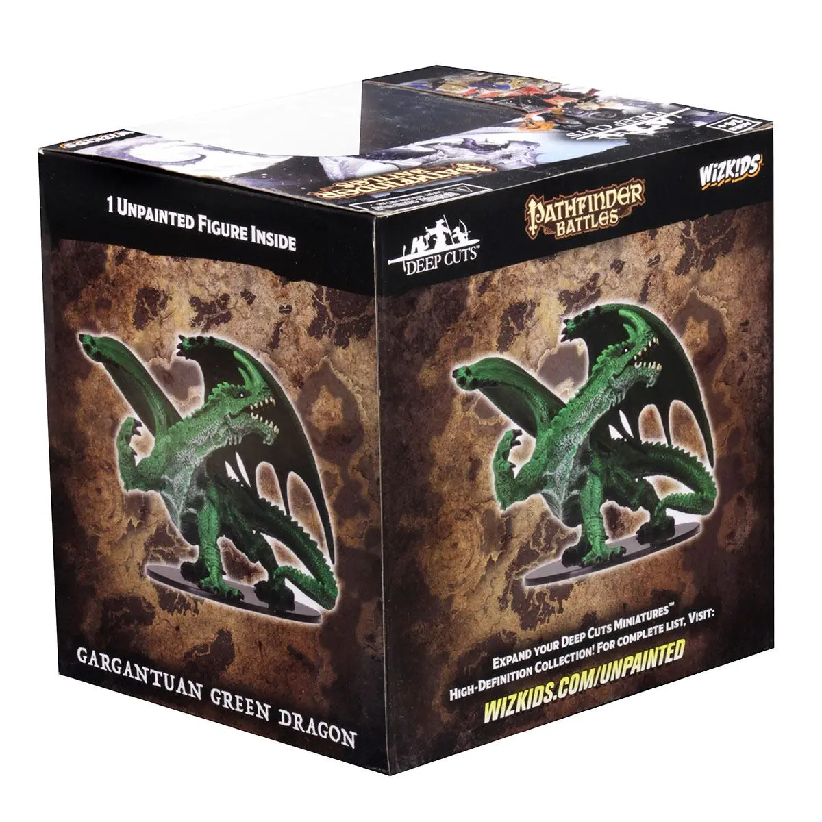 Pathfinder Battles Deep Cuts Unpainted Miniatures Gargantuan Green Dragon product photo