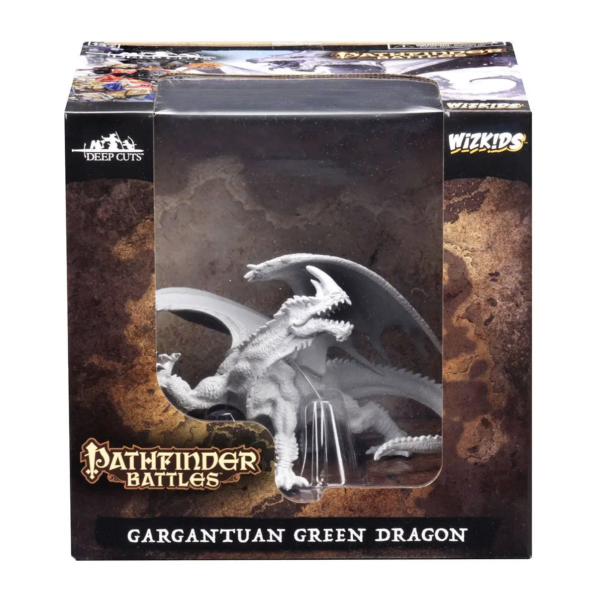 Pathfinder Battles Deep Cuts Unpainted Miniatures Gargantuan Green Dragon product photo