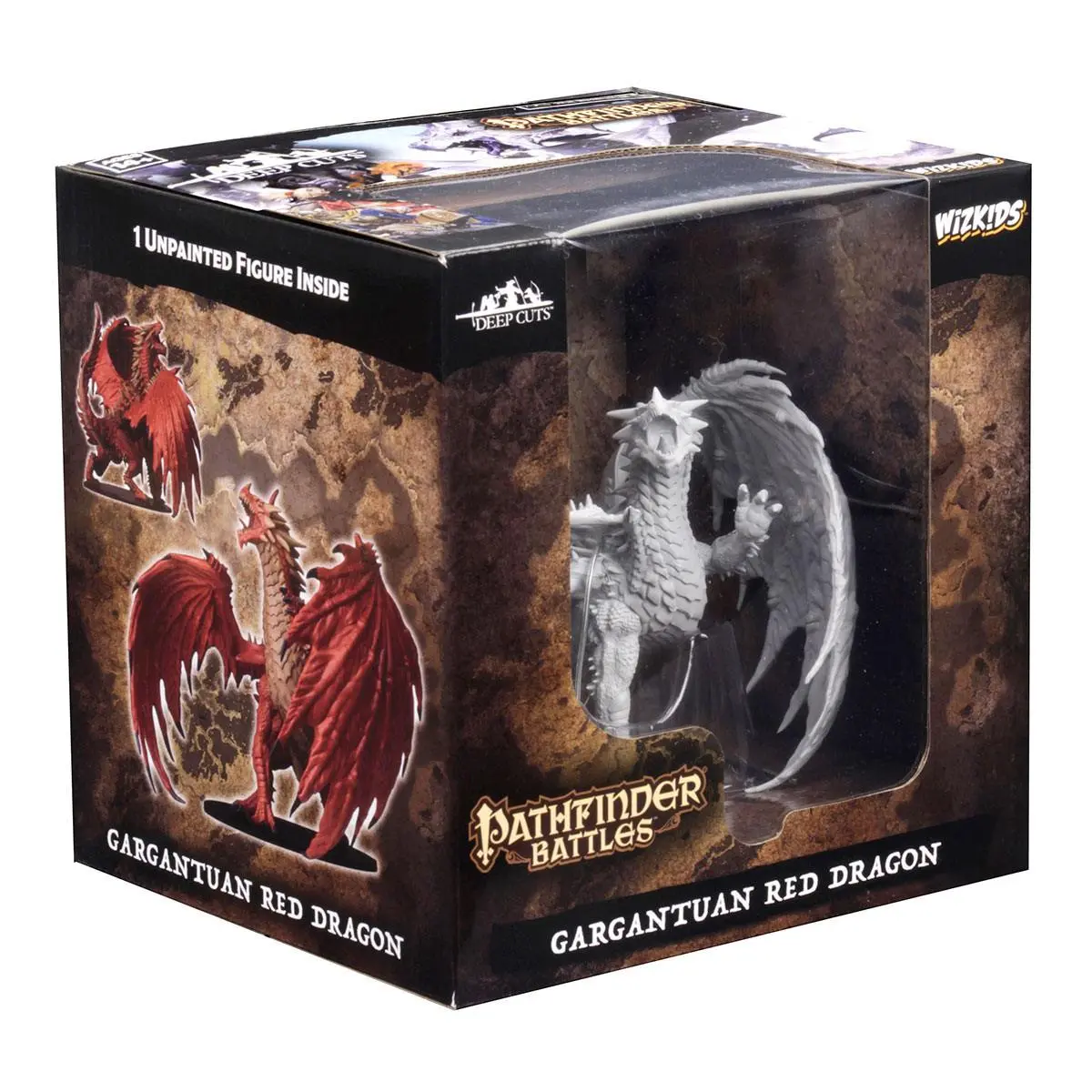 Pathfinder Battles Deep Cuts Unpainted Miniatures Gargantuan Red Dragon product photo