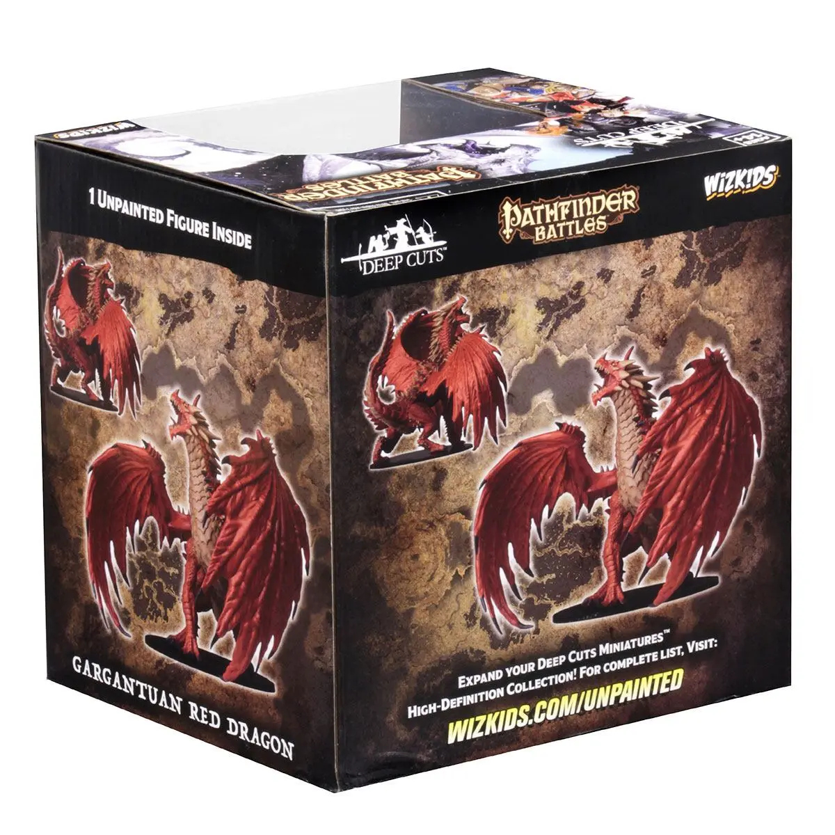 Pathfinder Battles Deep Cuts Unpainted Miniatures Gargantuan Red Dragon product photo