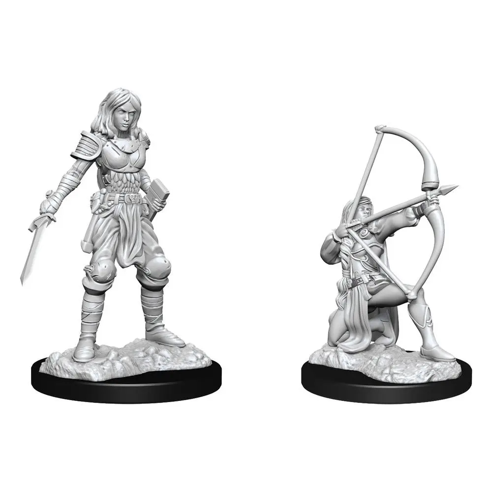 Pathfinder Battles Deep Cuts Unpainted Miniatures Human Fighter Female Case (2) product photo