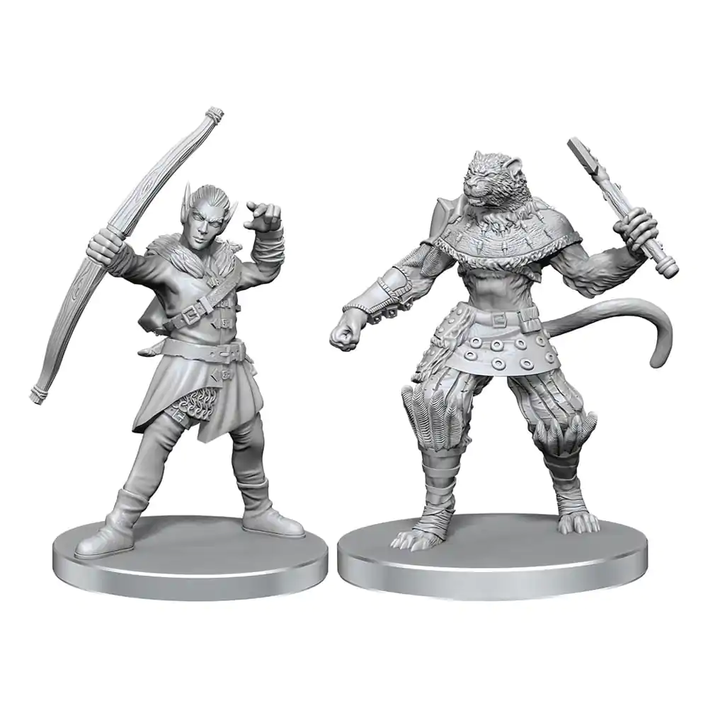 Pathfinder Deep Cuts Unpainted Miniatures Elf Hunter &amp; Catfolk Bandit product photo