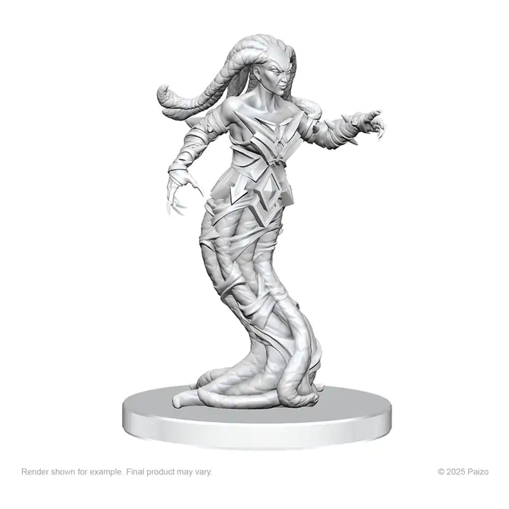 Pathfinder Deep Cuts Unpainted Miniatures Gylou (Handmaiden Devil) &amp; Ferrugon (Rust Devil) product photo