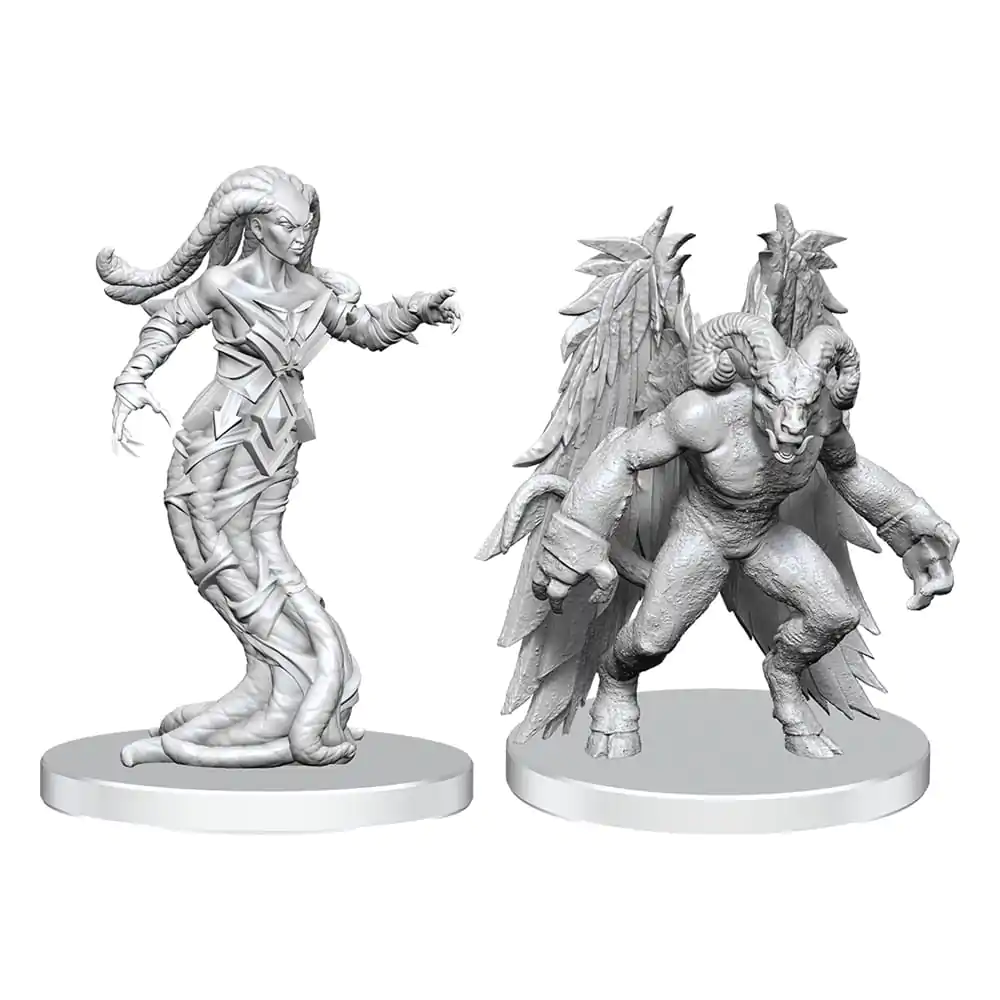 Pathfinder Deep Cuts Unpainted Miniatures Gylou (Handmaiden Devil) &amp; Ferrugon (Rust Devil) product photo