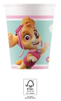 Paw Patrol Skye and Everest Paper Cups 8 pcs 200 ml FSC product photo