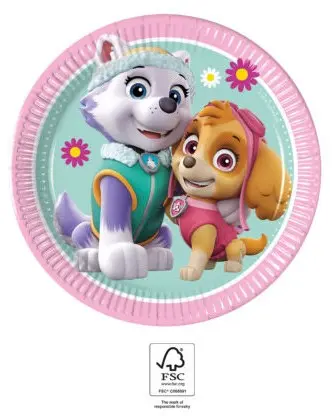 Paw Patrol Skye and Everest Paper Plates 8 pcs 19.5 cm FSC product photo